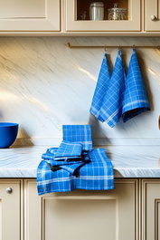 Hermia Juego de Toallas de Cocina Juno - Azul y Blanco (10 Piezas)